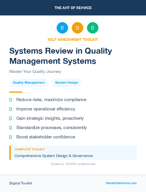 Systems Review in Quality Management Systems