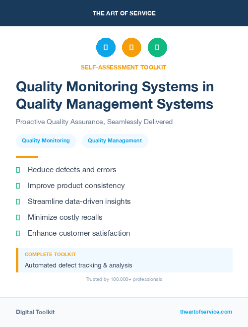 Quality Monitoring Systems in Quality Management Systems