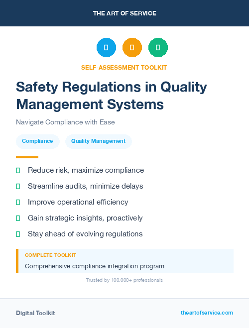 Safety Regulations in Quality Management Systems