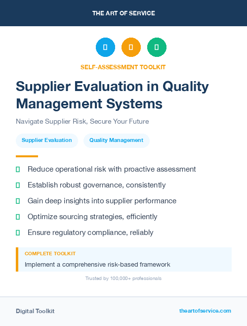 Supplier Evaluation in Quality Management Systems