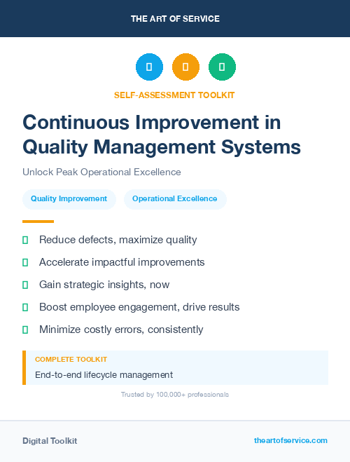 Continuous Improvement in Quality Management Systems
