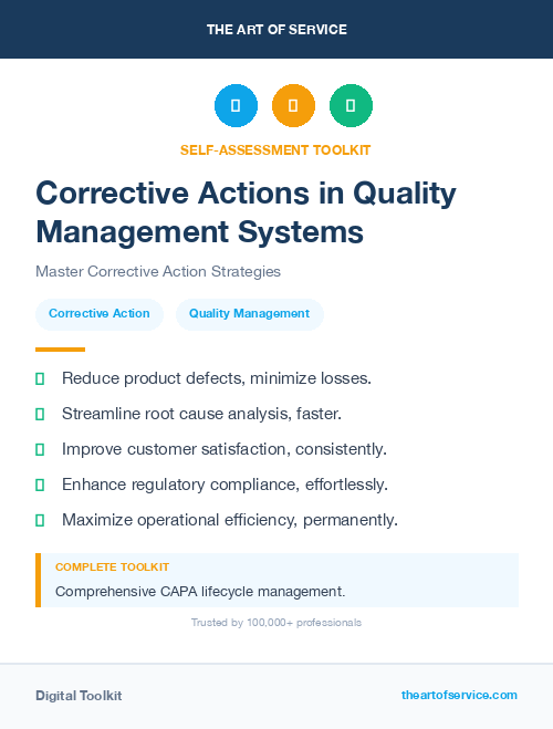 Corrective Actions in Quality Management Systems