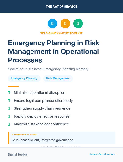 Emergency Planning in Risk Management in Operational Processes