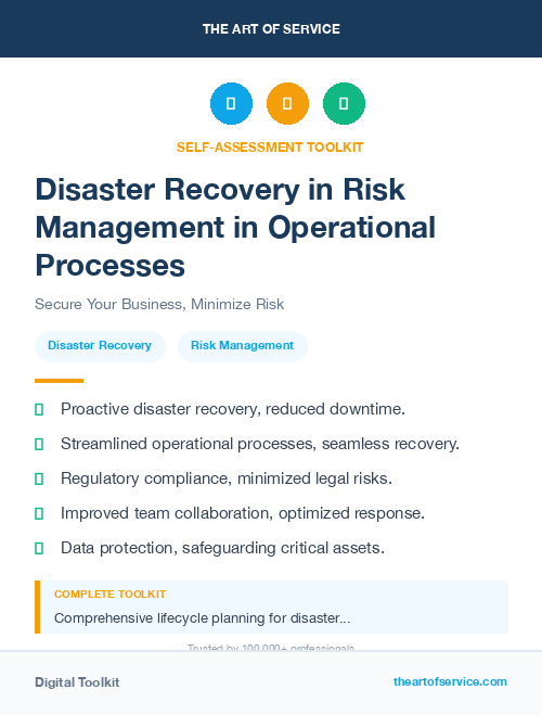 Disaster Recovery in Risk Management in Operational Processes