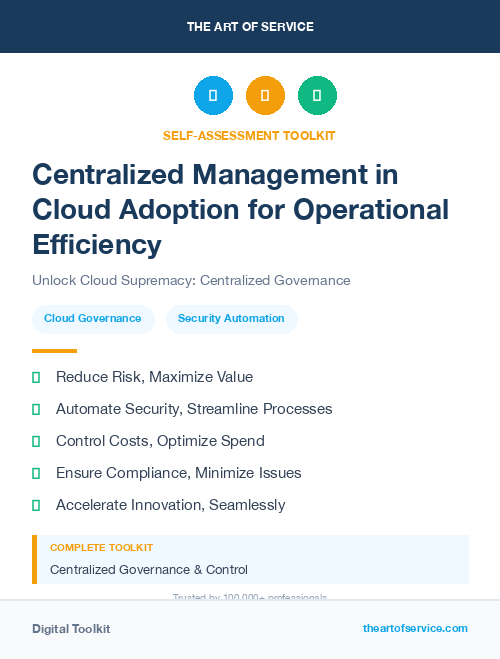 Centralized Management in Cloud Adoption for Operational Efficiency
