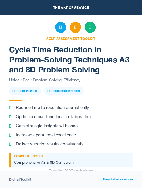 Cycle Time Reduction in Problem-Solving Techniques A3 and 8D Problem Solving