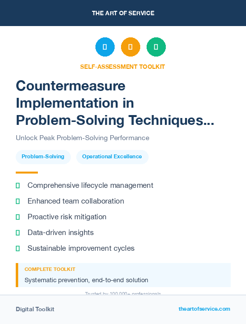 Countermeasure Implementation in Problem-Solving Techniques A3 and 8D Problem Solving