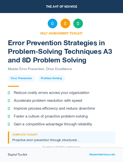 Error Prevention Strategies in Problem-Solving Techniques A3 and 8D Problem Solving