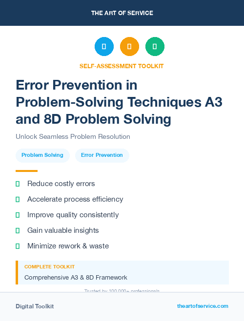 Error Prevention in Problem-Solving Techniques A3 and 8D Problem Solving