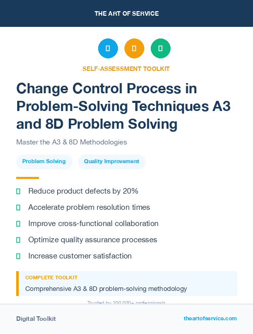 Change Control Process in Problem-Solving Techniques A3 and 8D Problem Solving