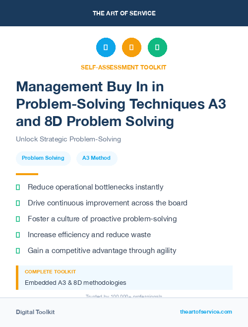 Management Buy In in Problem-Solving Techniques A3 and 8D Problem Solving