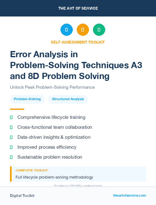 Error Analysis in Problem-Solving Techniques A3 and 8D Problem Solving