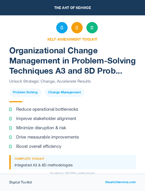 Organizational Change Management in Problem-Solving Techniques A3 and 8D Problem Solving