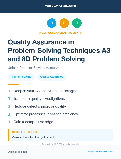 Quality Assurance in Problem-Solving Techniques A3 and 8D Problem Solving