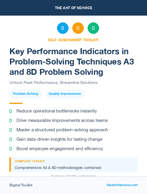 Key Performance Indicators in Problem-Solving Techniques A3 and 8D Problem Solving