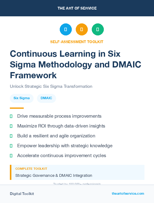 Continuous Learning in Six Sigma Methodology and DMAIC Framework