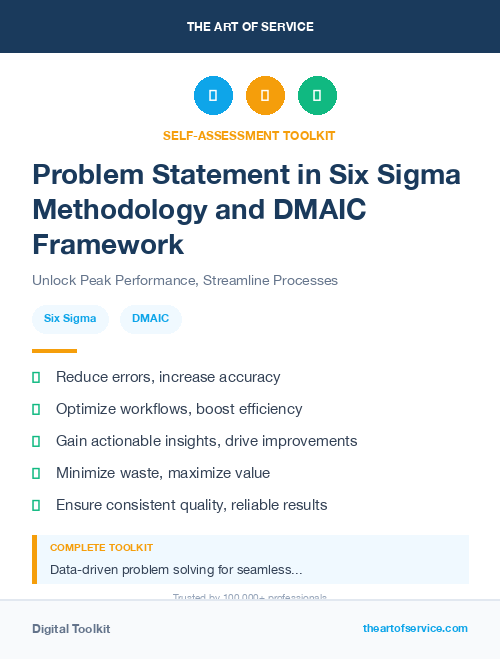 Problem Statement in Six Sigma Methodology and DMAIC Framework