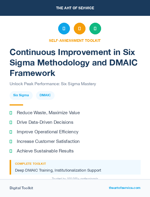 Continuous Improvement in Six Sigma Methodology and DMAIC Framework