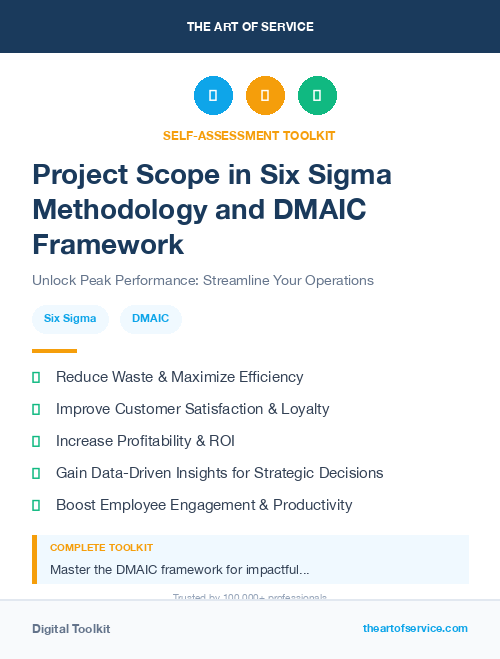 Project Scope in Six Sigma Methodology and DMAIC Framework