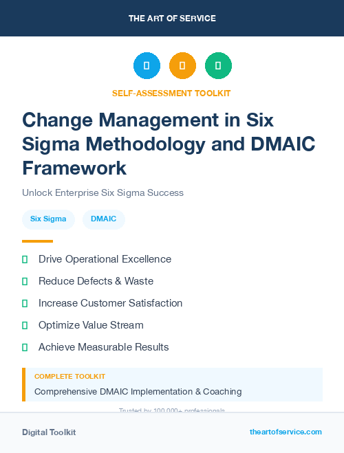Change Management in Six Sigma Methodology and DMAIC Framework
