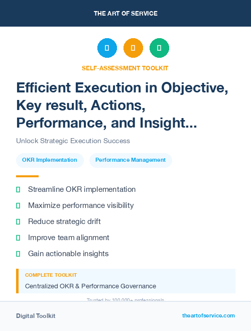 Efficient Execution in Objective, Key result, Actions, Performance, and Insights - OKAPI Method