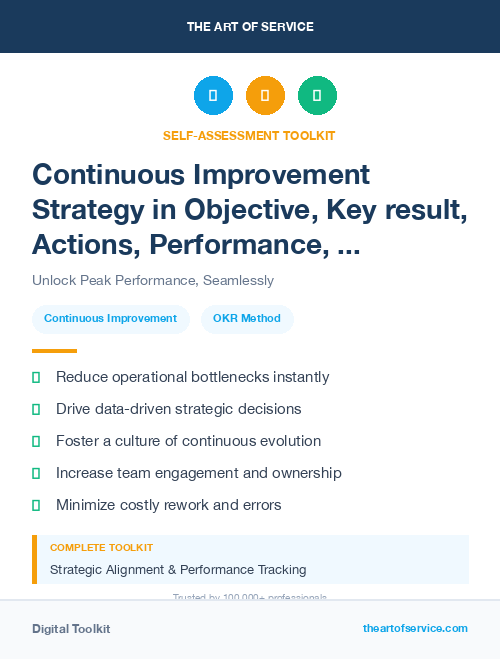 Continuous Improvement Strategy in Objective, Key result, Actions, Performance, and Insights - OKAPI Method
