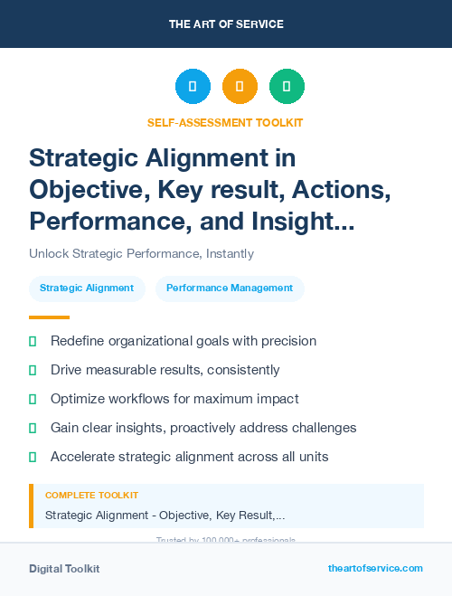 Strategic Alignment in Objective, Key result, Actions, Performance, and Insights - OKAPI Method