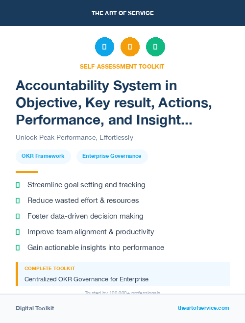 Accountability System in Objective, Key result, Actions, Performance, and Insights - OKAPI Method