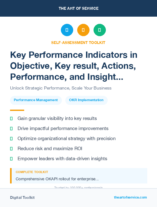 Key Performance Indicators in Objective, Key result, Actions, Performance, and Insights - OKAPI Method