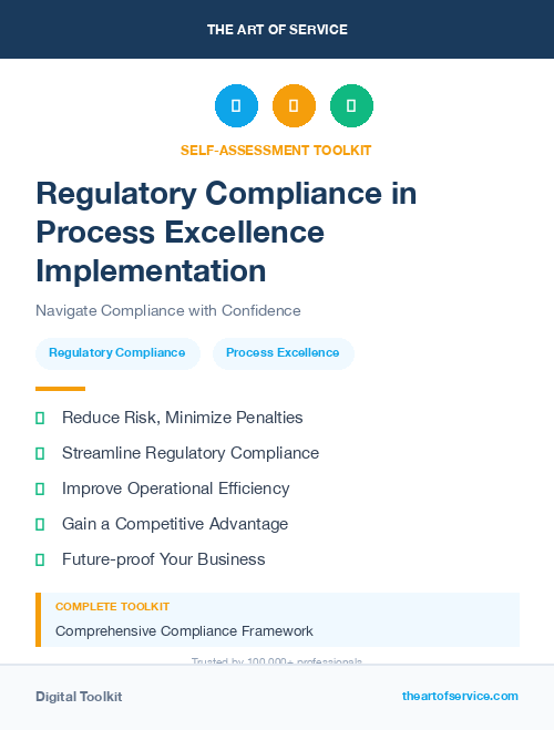 Regulatory Compliance in Process Excellence Implementation