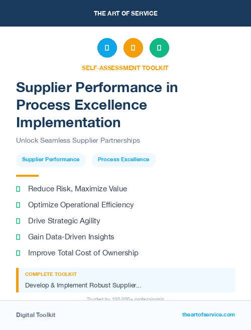 Supplier Performance in Process Excellence Implementation