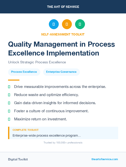Quality Management in Process Excellence Implementation