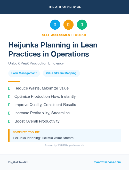 Heijunka Planning in Lean Practices in Operations
