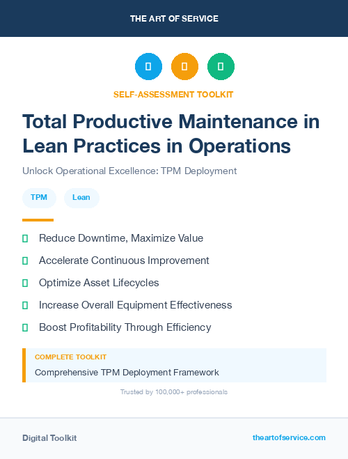 Total Productive Maintenance in Lean Practices in Operations