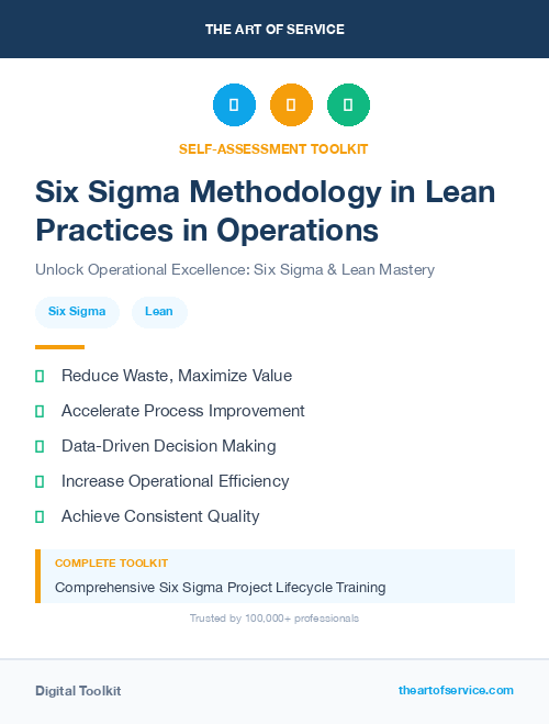 Six Sigma Methodology in Lean Practices in Operations