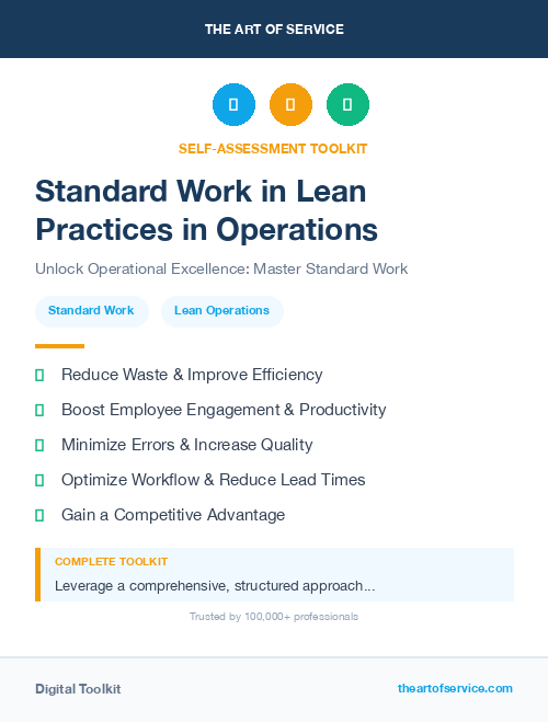 Standard Work in Lean Practices in Operations