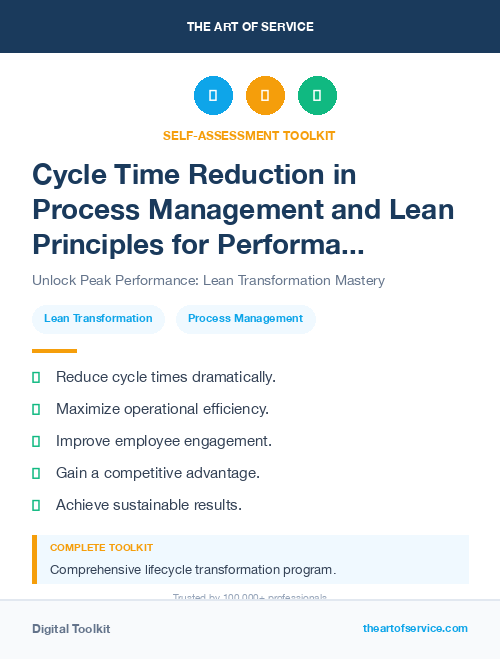 Cycle Time Reduction in Process Management and Lean Principles for Performance Improvement