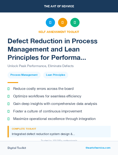 Defect Reduction in Process Management and Lean Principles for Performance Improvement