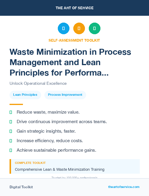 Waste Minimization in Process Management and Lean Principles for Performance Improvement