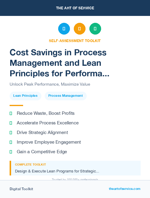 Cost Savings in Process Management and Lean Principles for Performance Improvement