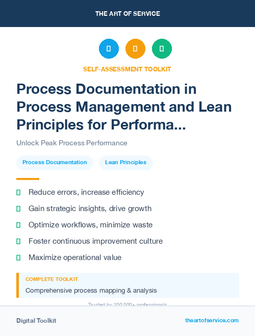 Process Documentation in Process Management and Lean Principles for Performance Improvement