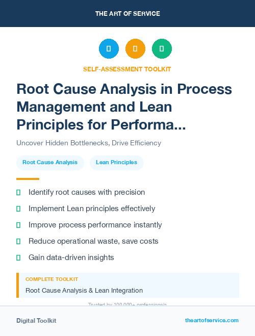 Root Cause Analysis in Process Management and Lean Principles for Performance Improvement