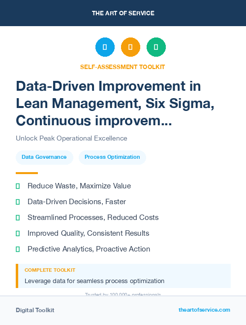 Data-Driven Improvement in Lean Management, Six Sigma, Continuous improvement Introduction