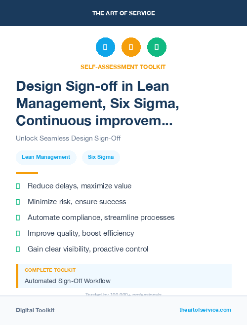 Design Sign-off in Lean Management, Six Sigma, Continuous improvement Introduction