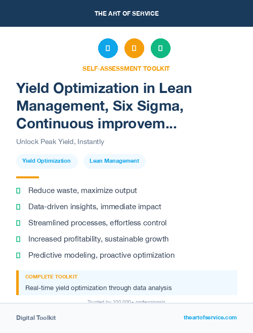Yield Optimization in Lean Management, Six Sigma, Continuous improvement Introduction