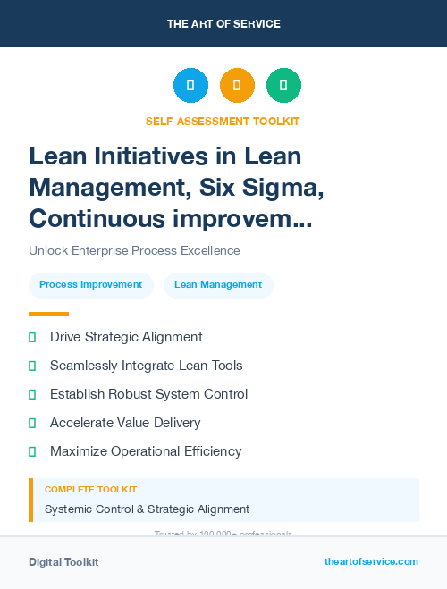 Lean Initiatives in Lean Management, Six Sigma, Continuous improvement Introduction