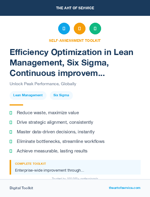 Efficiency Optimization in Lean Management, Six Sigma, Continuous improvement Introduction