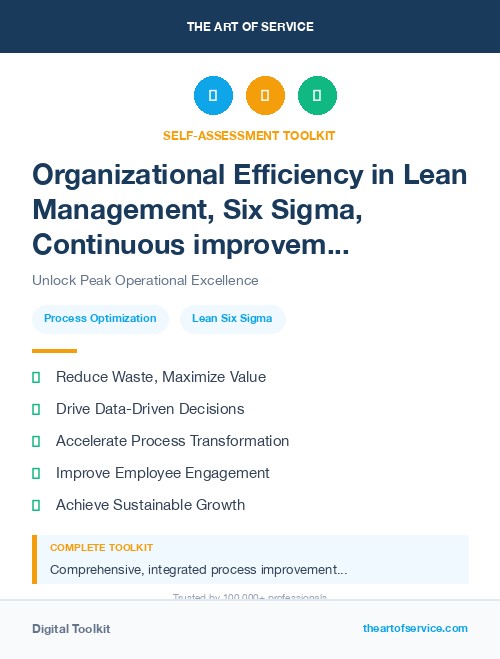 Organizational Efficiency in Lean Management, Six Sigma, Continuous improvement Introduction