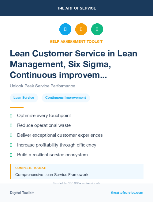 Lean Customer Service in Lean Management, Six Sigma, Continuous improvement Introduction