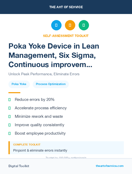 Poka Yoke Device in Lean Management, Six Sigma, Continuous improvement Introduction